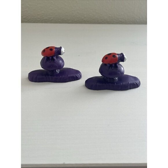 Vintage Purple Worm Ladybug Hat Figurine Toy Collectible Cute Decor - Picture 4 of 6